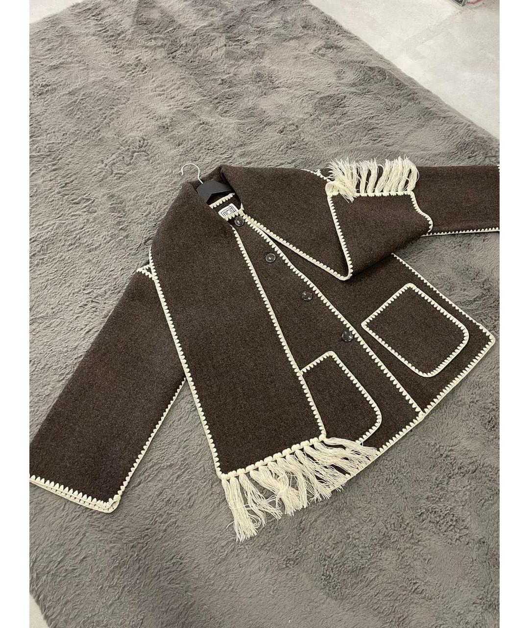 TOTEME Коричневое шерстяное пальто, фото 6