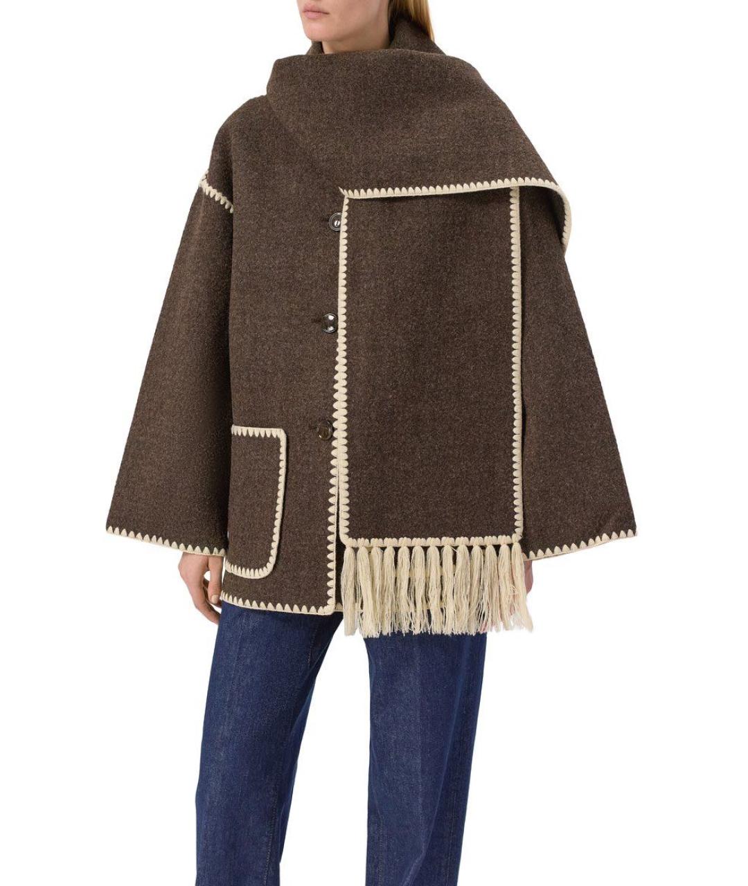 TOTEME Коричневое шерстяное пальто, фото 2