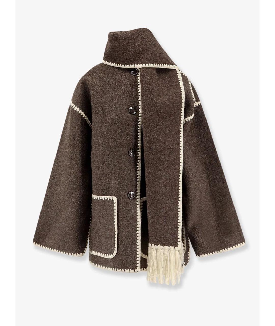 TOTEME Коричневое шерстяное пальто, фото 9