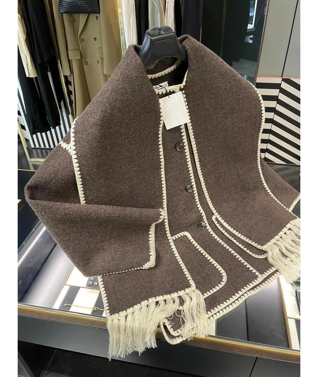 TOTEME Коричневое шерстяное пальто, фото 5