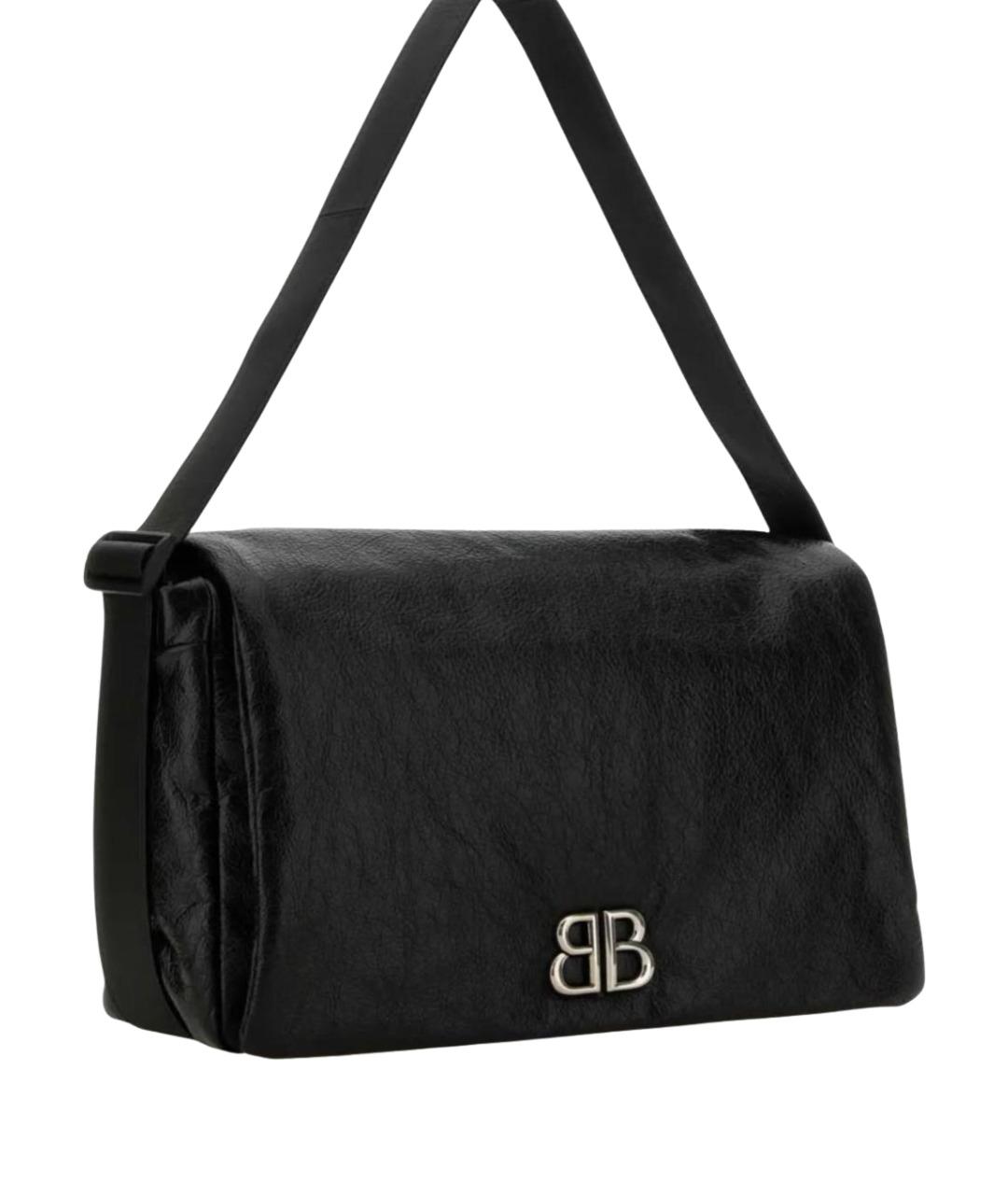 BALENCIAGA Черная кожаная сумка через плечо, фото 1
