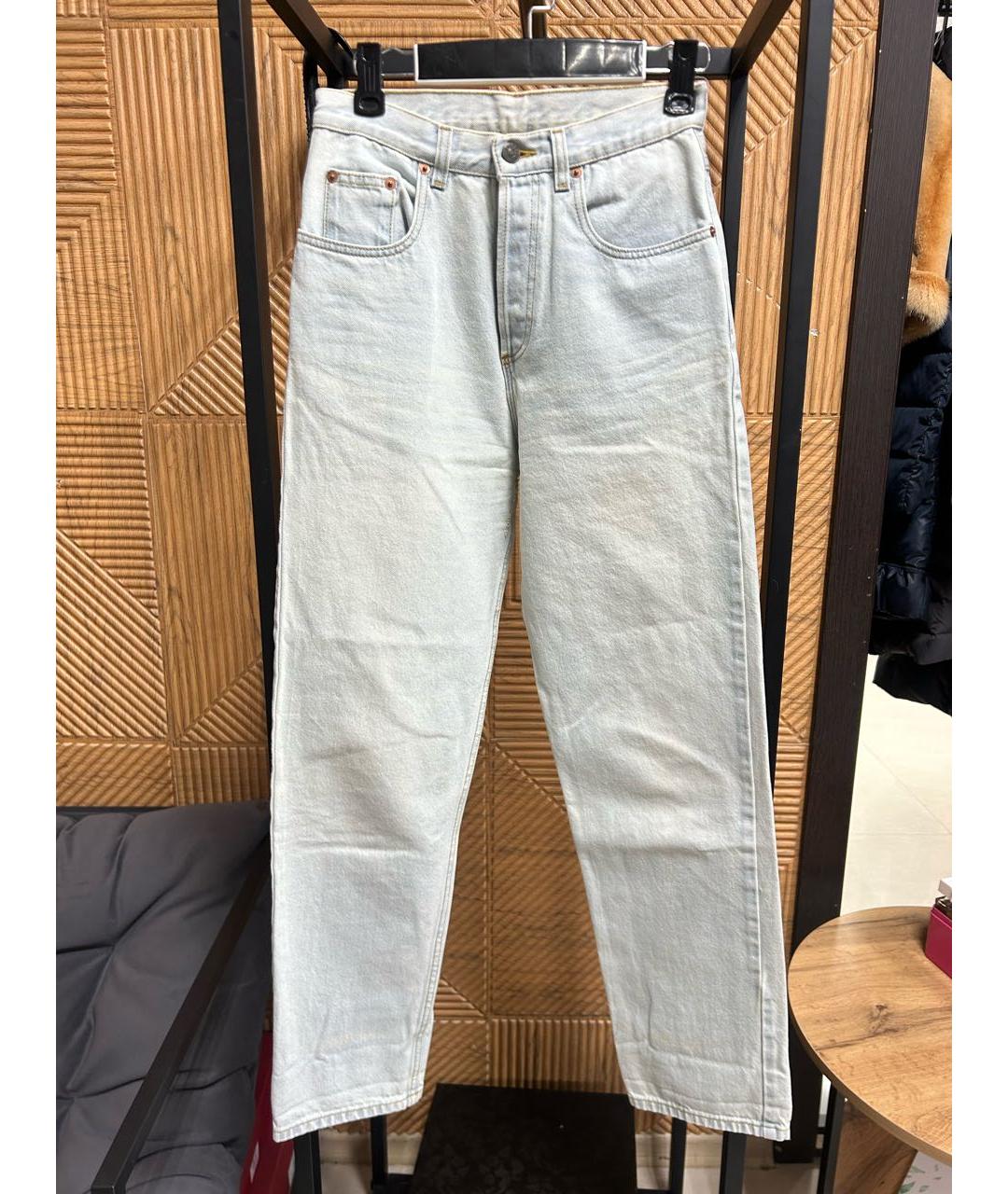 GUCCI Голубые хлопковые прямые джинсы, фото 8