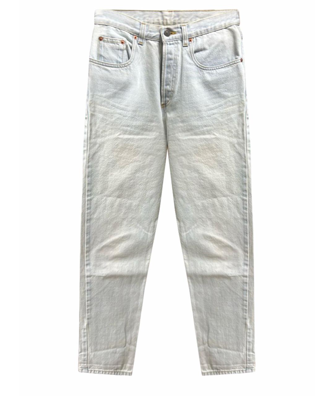 GUCCI Голубые хлопковые прямые джинсы, фото 1
