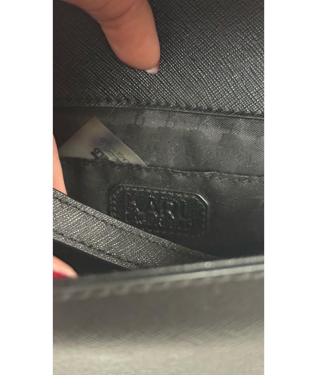 KARL LAGERFELD Черная сумка через плечо из искусственной кожи, фото 3