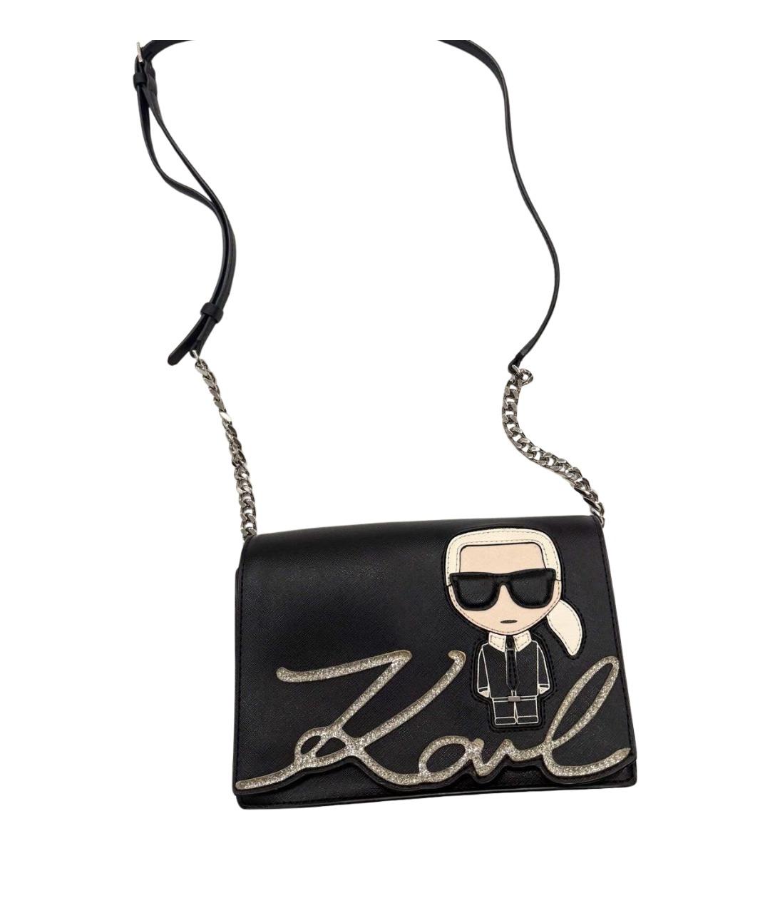KARL LAGERFELD Черная сумка через плечо из искусственной кожи, фото 1