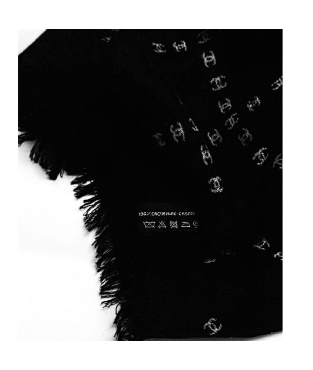 CHANEL Черный кашемировый платок, фото 3