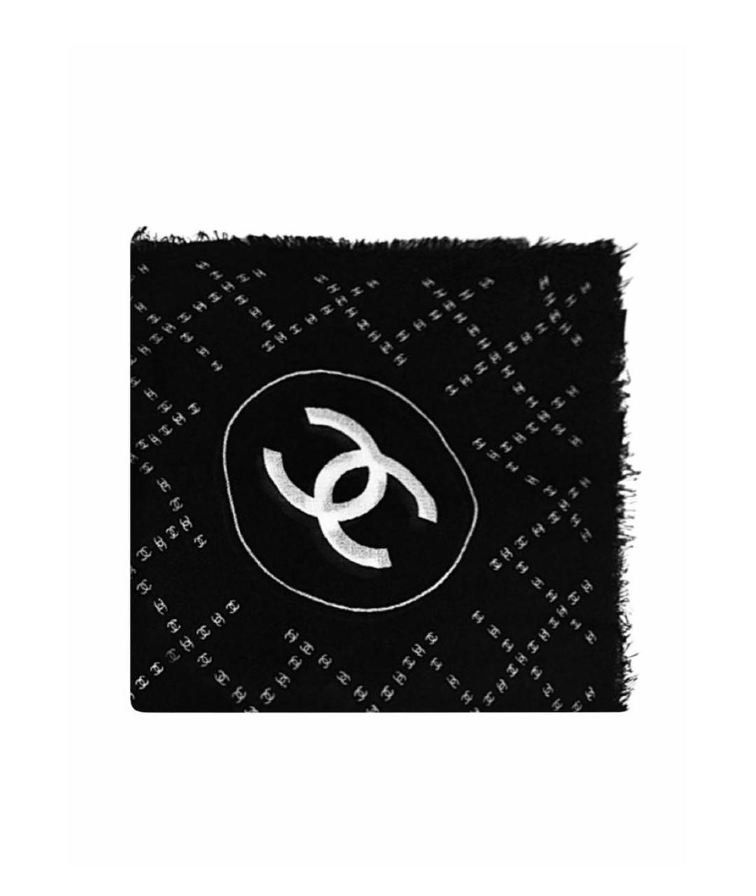 CHANEL Черный кашемировый платок, фото 1