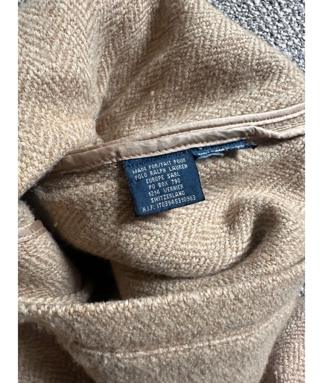 RALPH LAUREN Бежевый шерстяной жакет/пиджак, фото 6