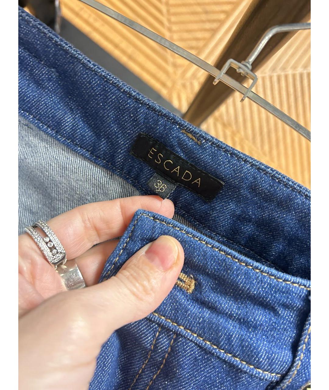 ESCADA Темно-синие хлопковые джинсы клеш, фото 5