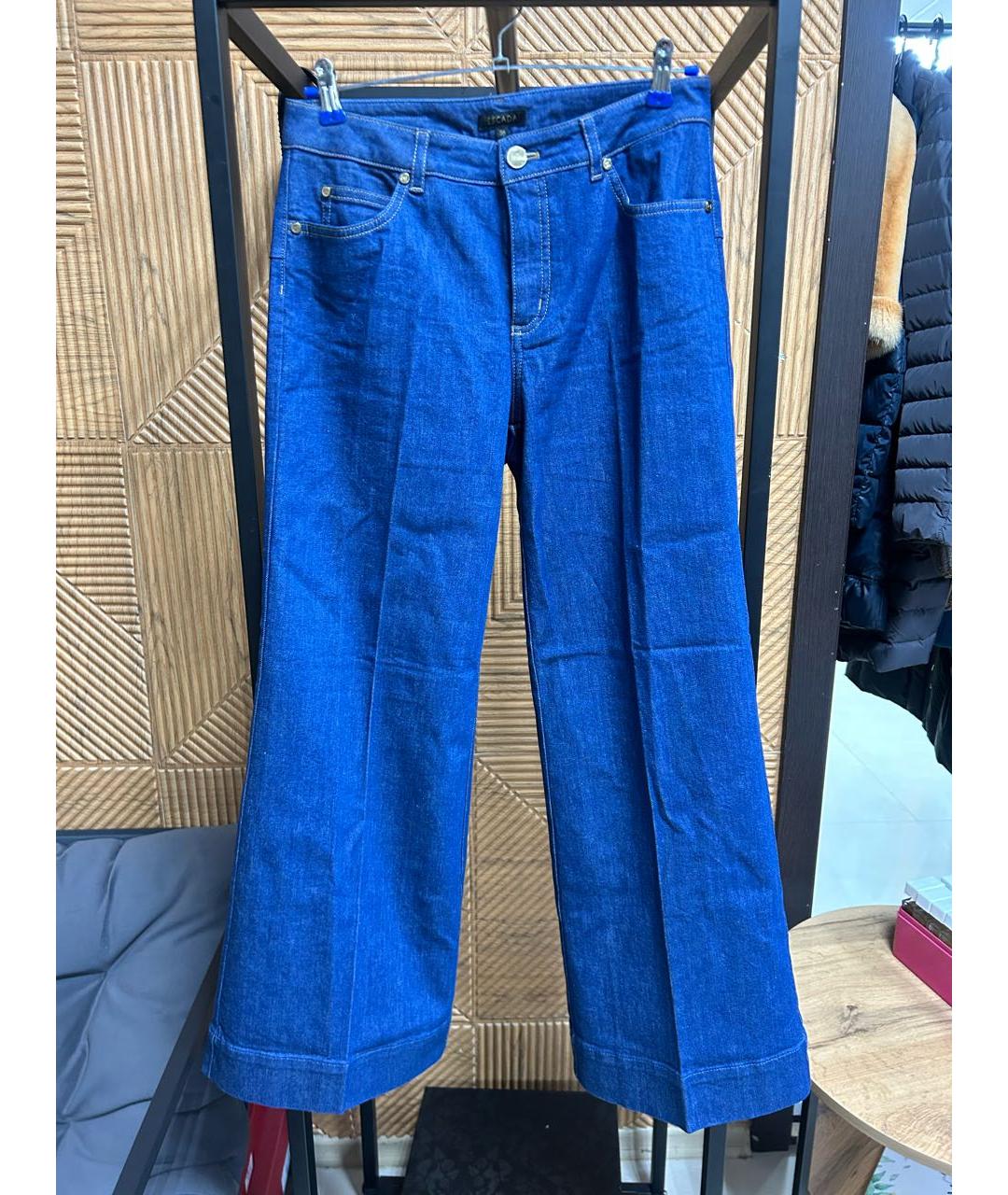 ESCADA Темно-синие хлопковые джинсы клеш, фото 7