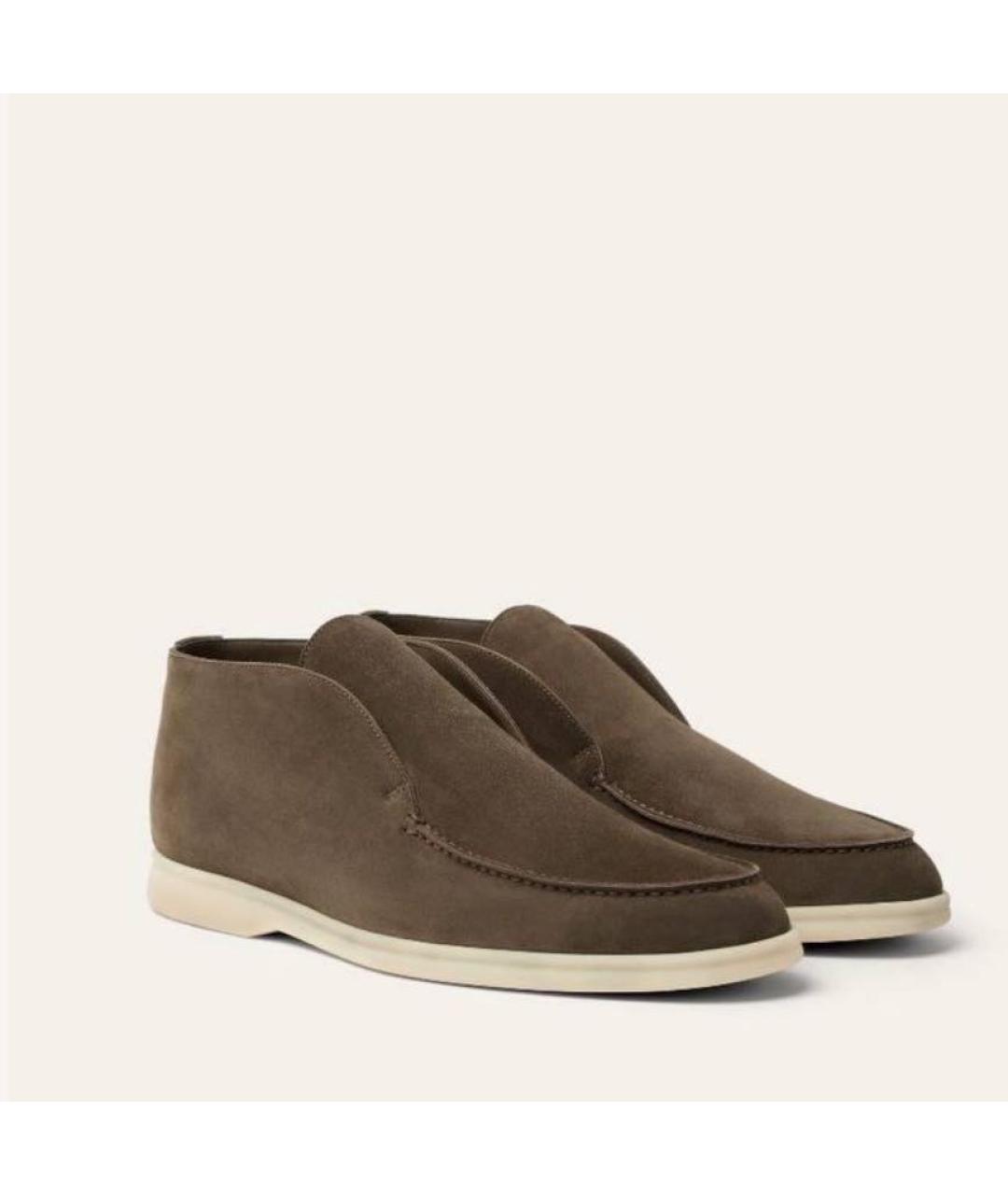 LORO PIANA Коричневые замшевые лоферы, фото 6