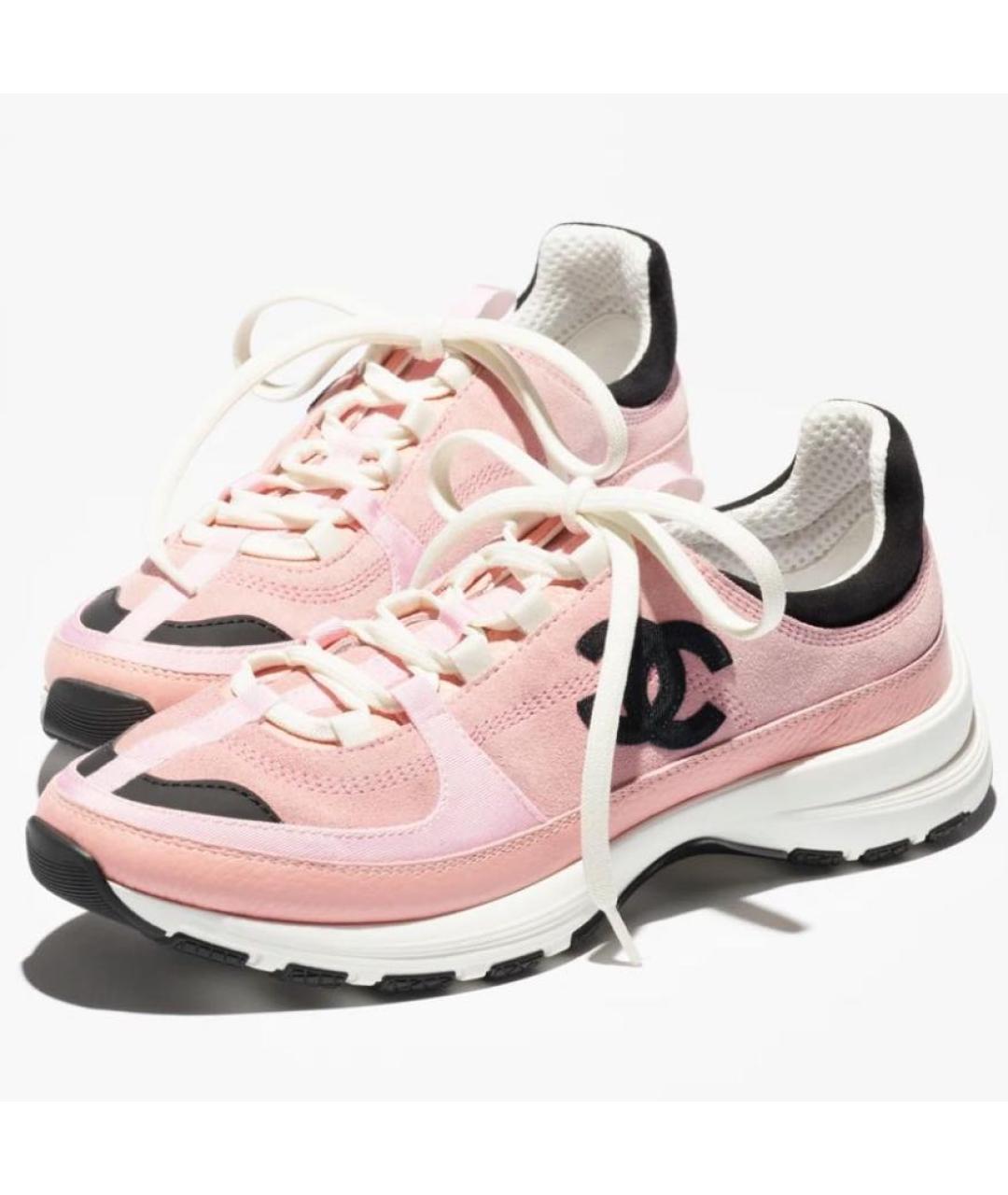 CHANEL Розовые замшевые кеды, фото 7