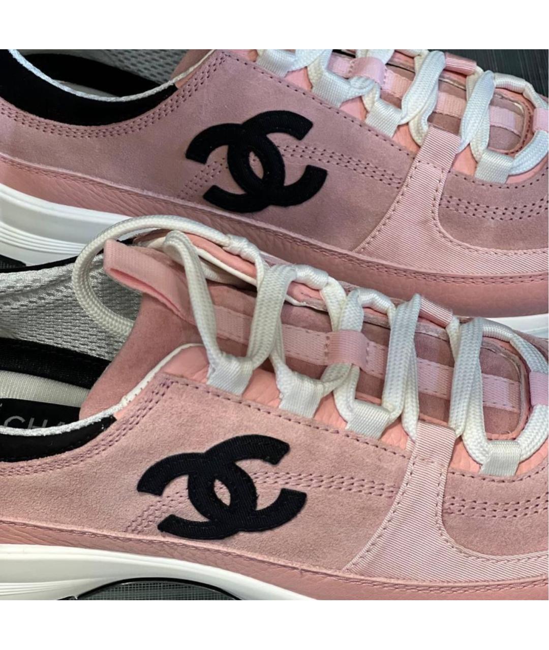 CHANEL Розовые замшевые кеды, фото 6