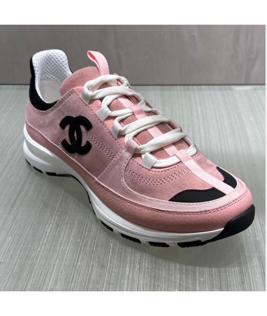 CHANEL Розовые замшевые кеды, фото 2