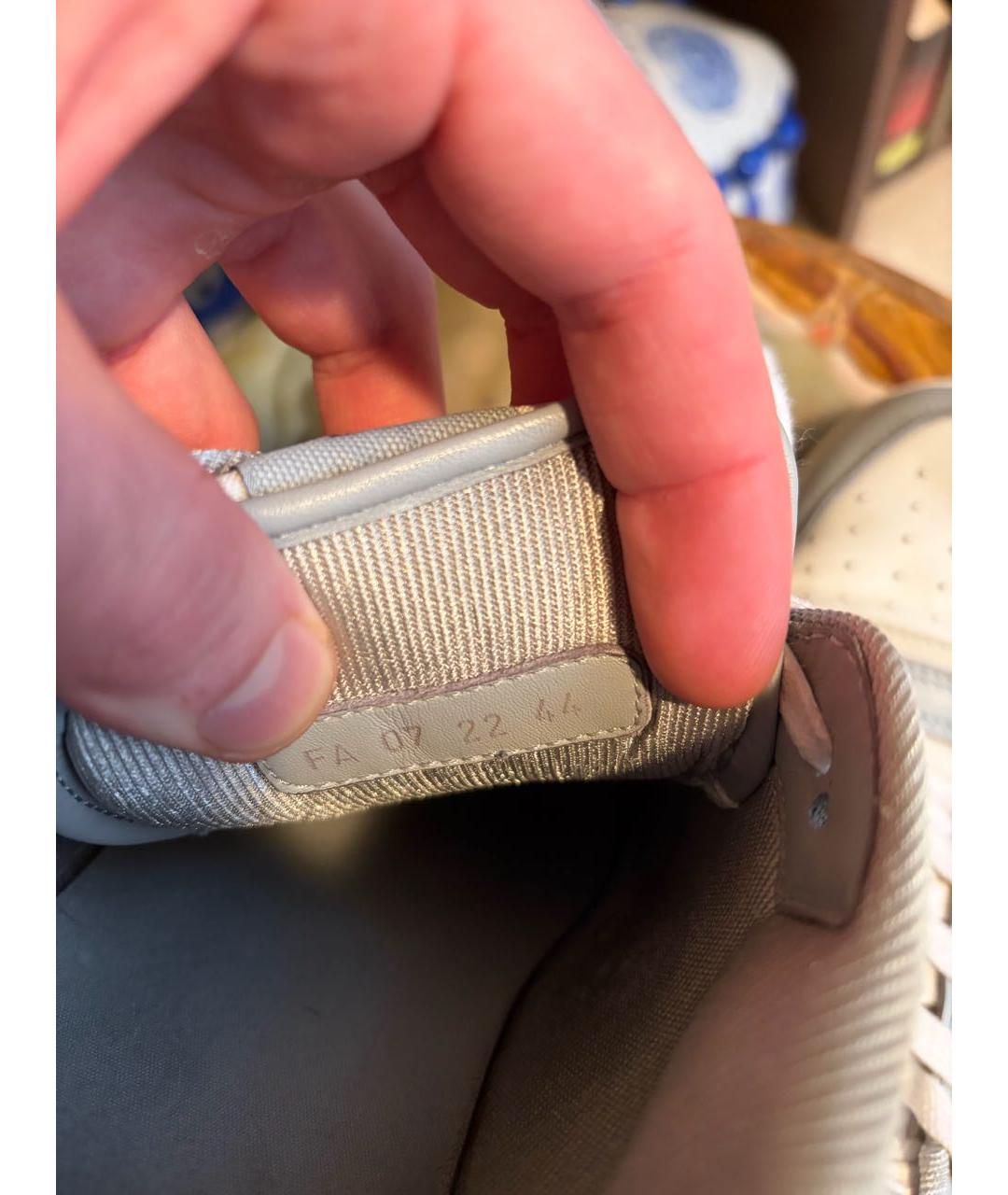 CHRISTIAN DIOR Серые кожаные низкие кроссовки / кеды, фото 5