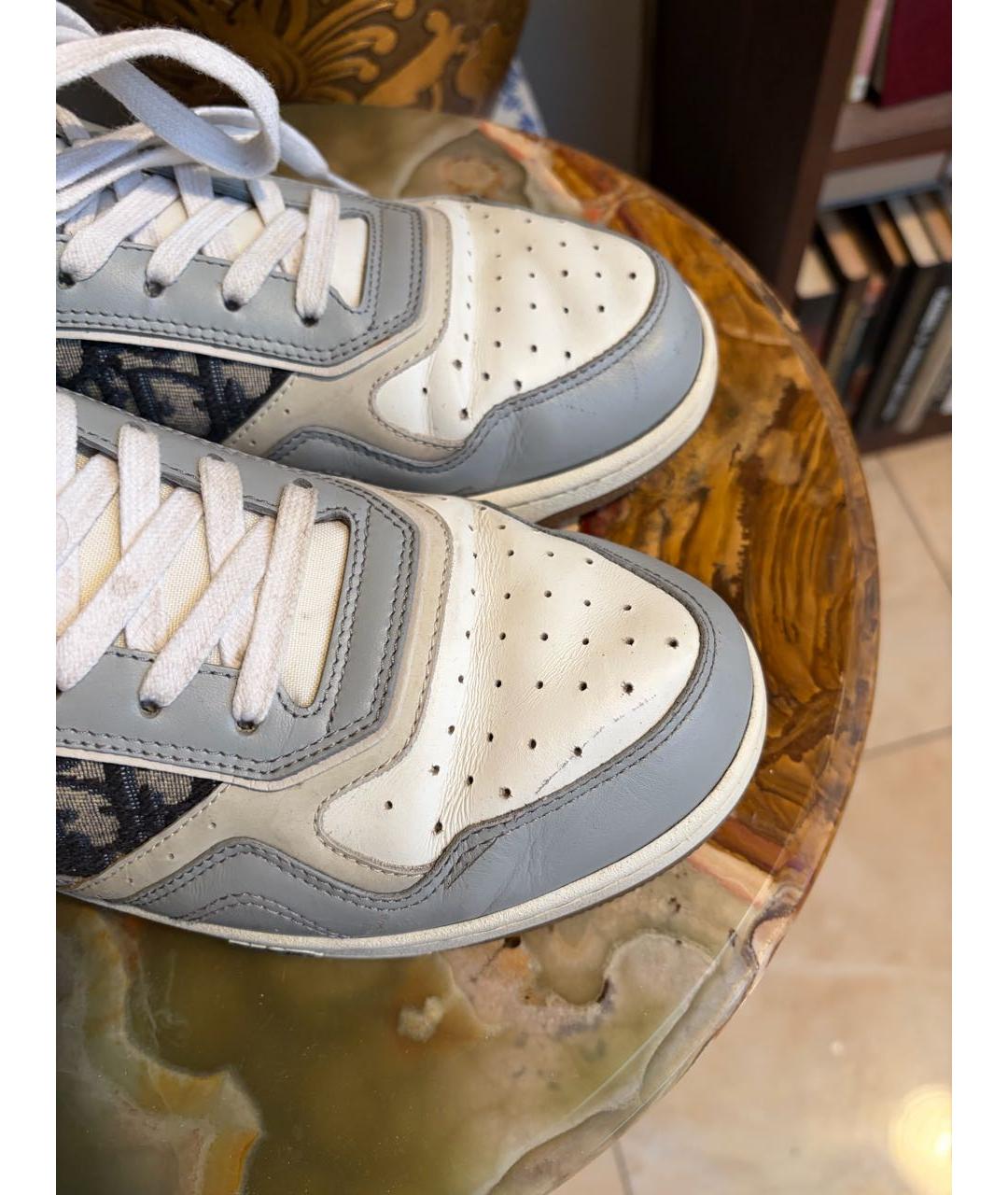 CHRISTIAN DIOR Серые кожаные низкие кроссовки / кеды, фото 6