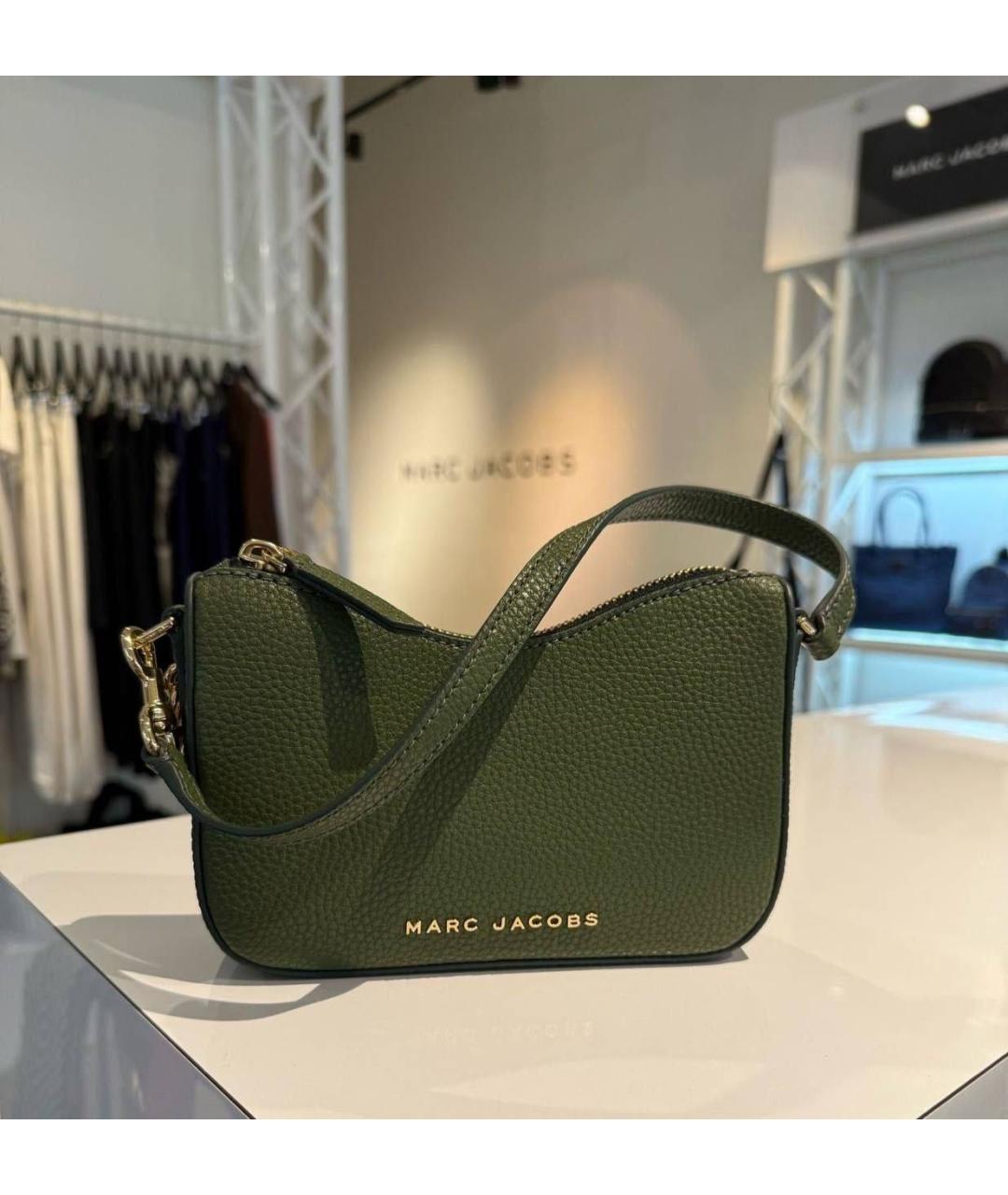 MARC JACOBS Хаки кожаная сумка с короткими ручками, фото 3