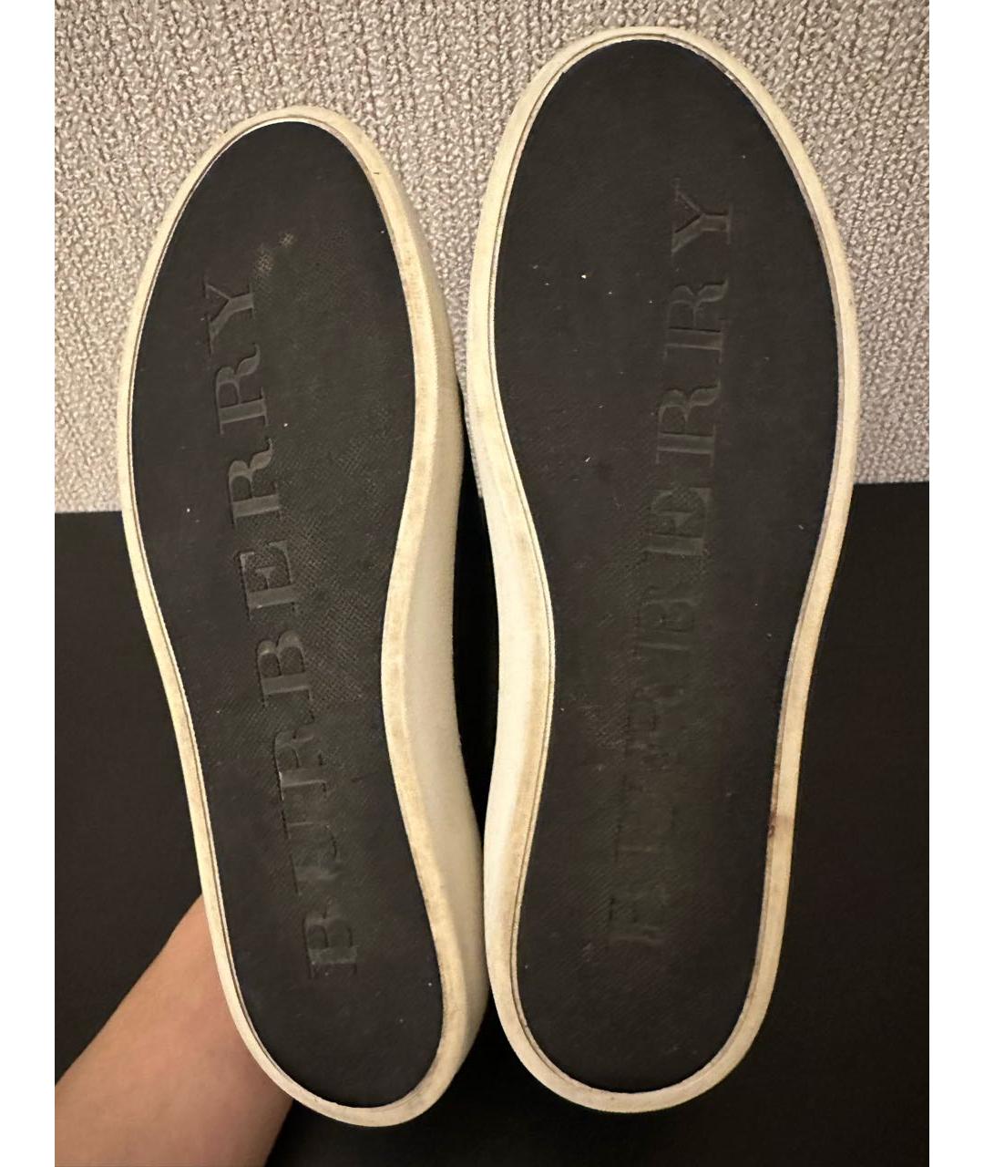 BURBERRY Черные кожаные кеды, фото 7