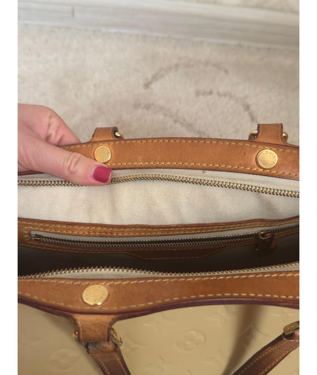 LOUIS VUITTON Бежевая кожаная сумка через плечо, фото 4