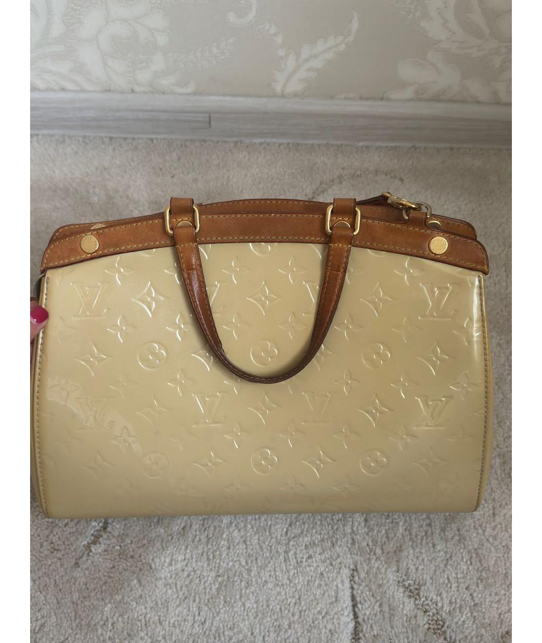 LOUIS VUITTON Бежевая кожаная сумка через плечо, фото 2