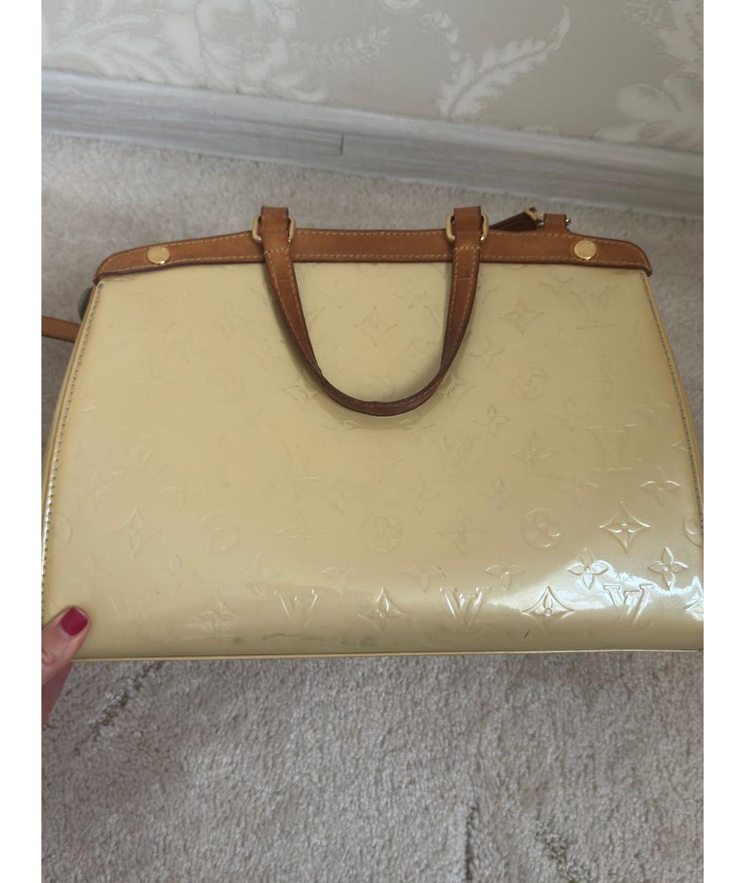 LOUIS VUITTON Бежевая кожаная сумка через плечо, фото 3