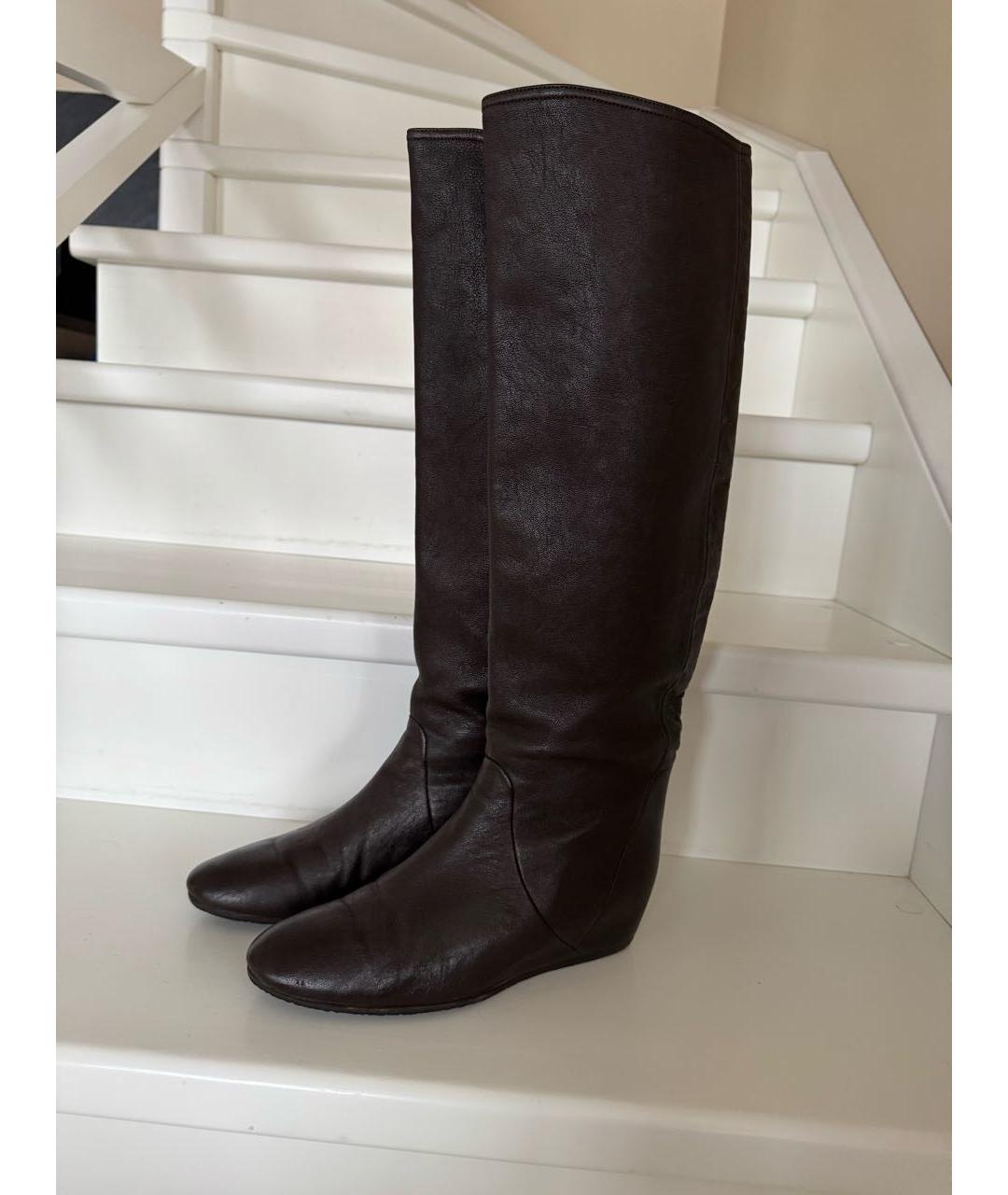 LANVIN Коричневые кожаные сапоги, фото 8