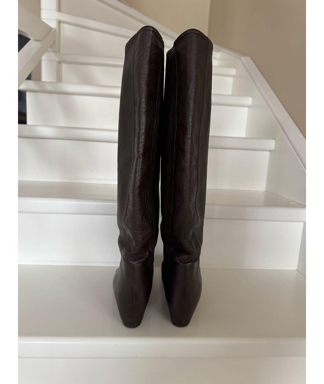 LANVIN Коричневые кожаные сапоги, фото 4