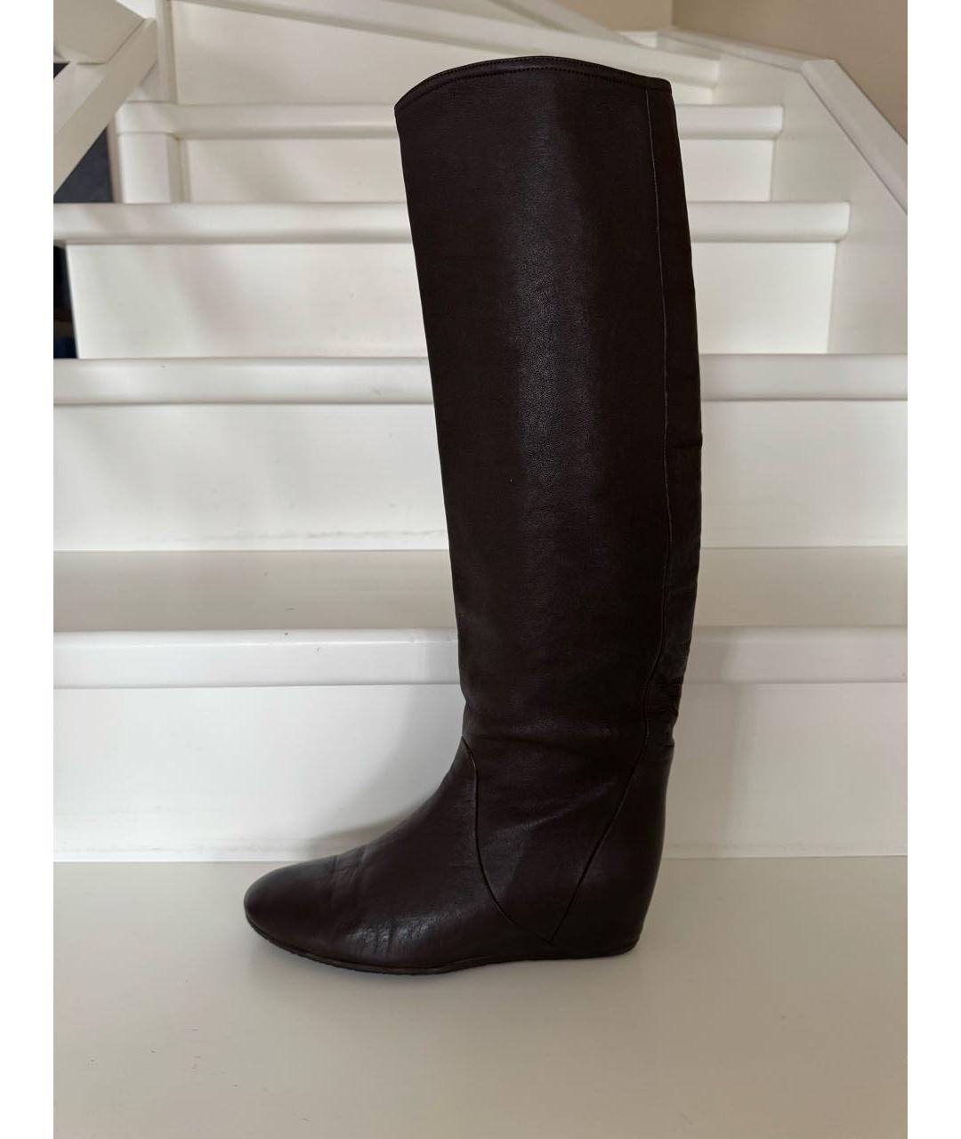 LANVIN Коричневые кожаные сапоги, фото 9