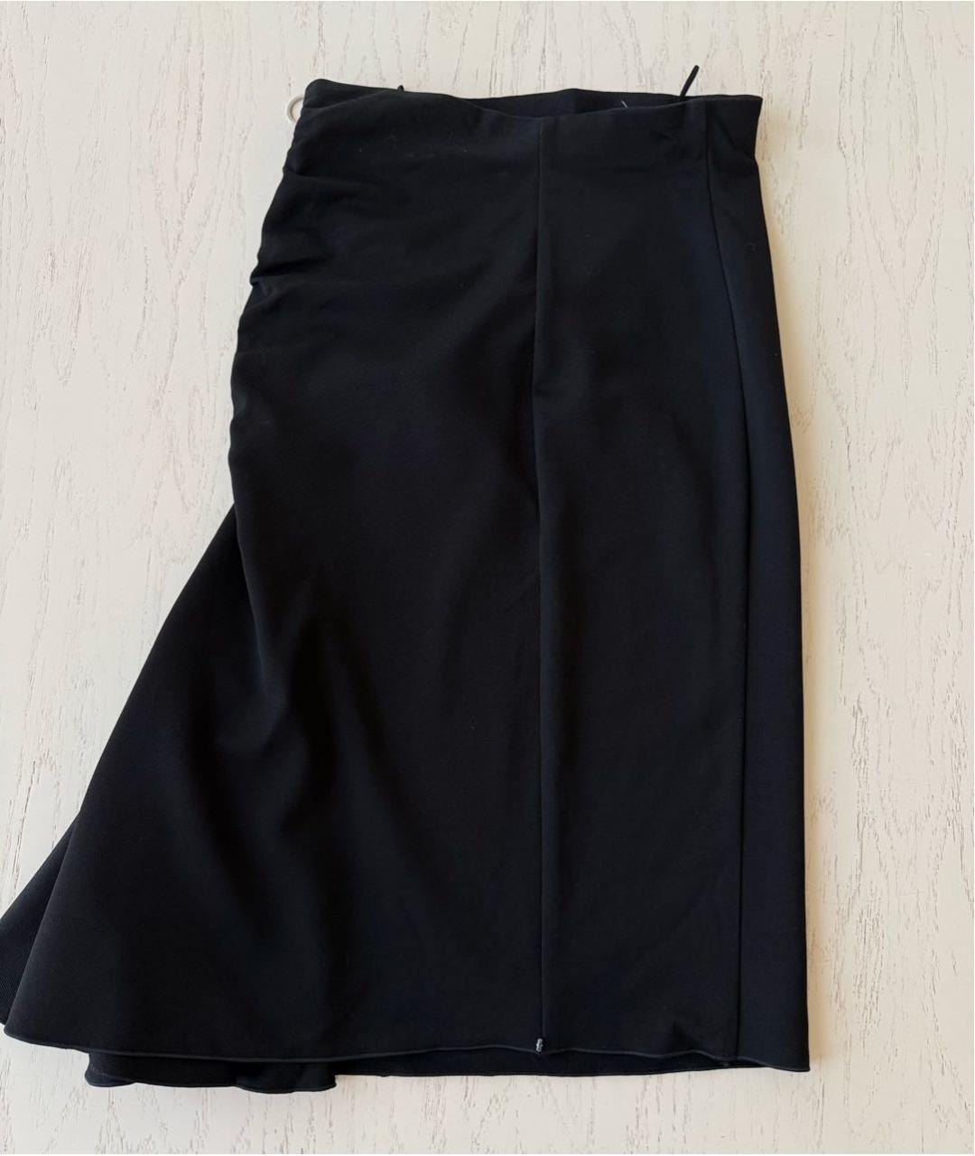 SPORTMAX Черная вискозная юбка миди, фото 2