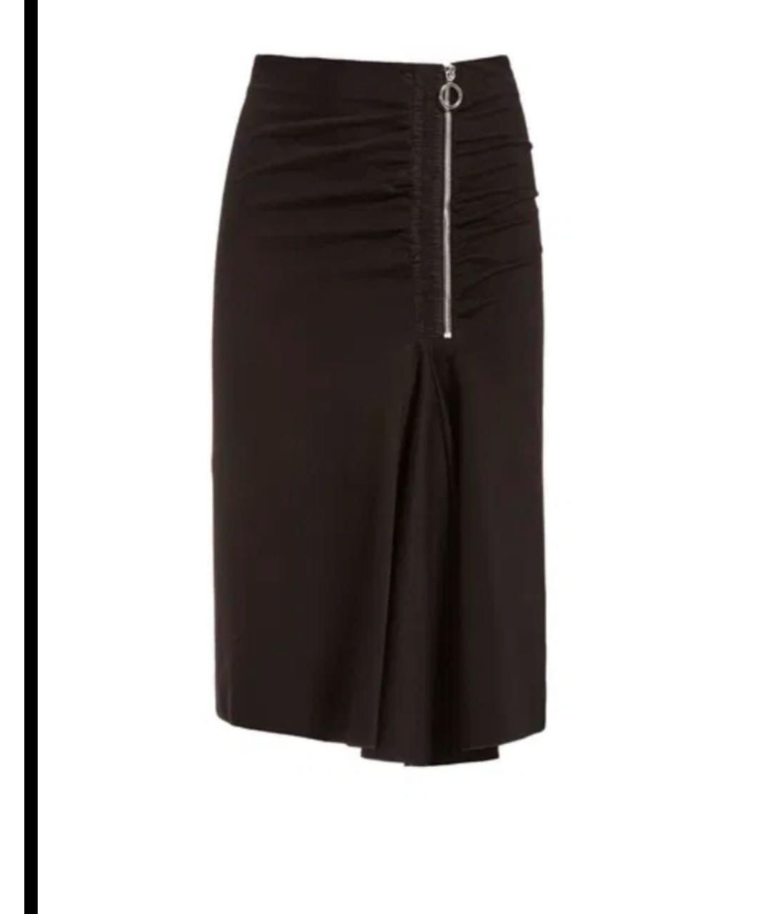 SPORTMAX Черная вискозная юбка миди, фото 9