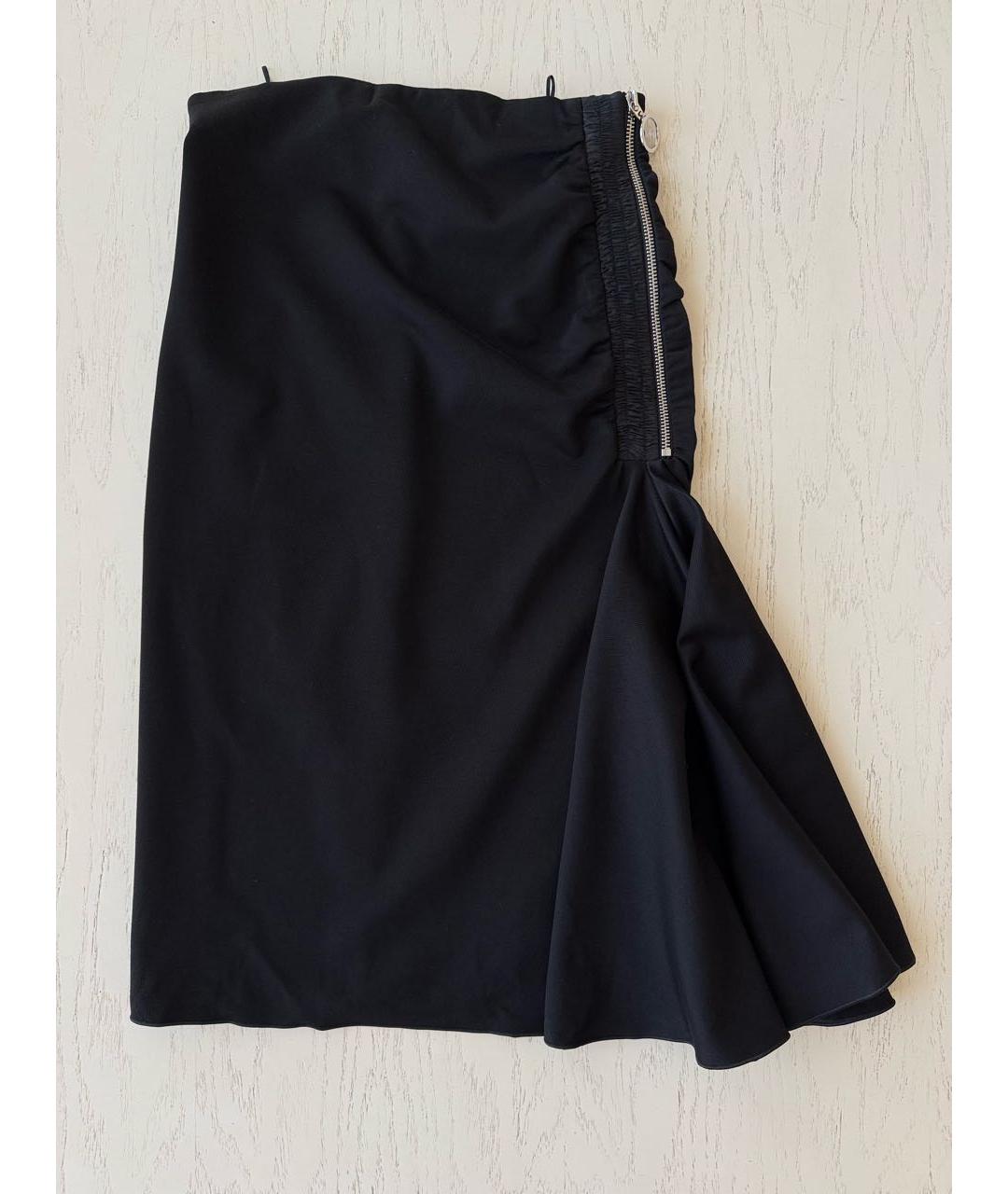 SPORTMAX Черная вискозная юбка миди, фото 8