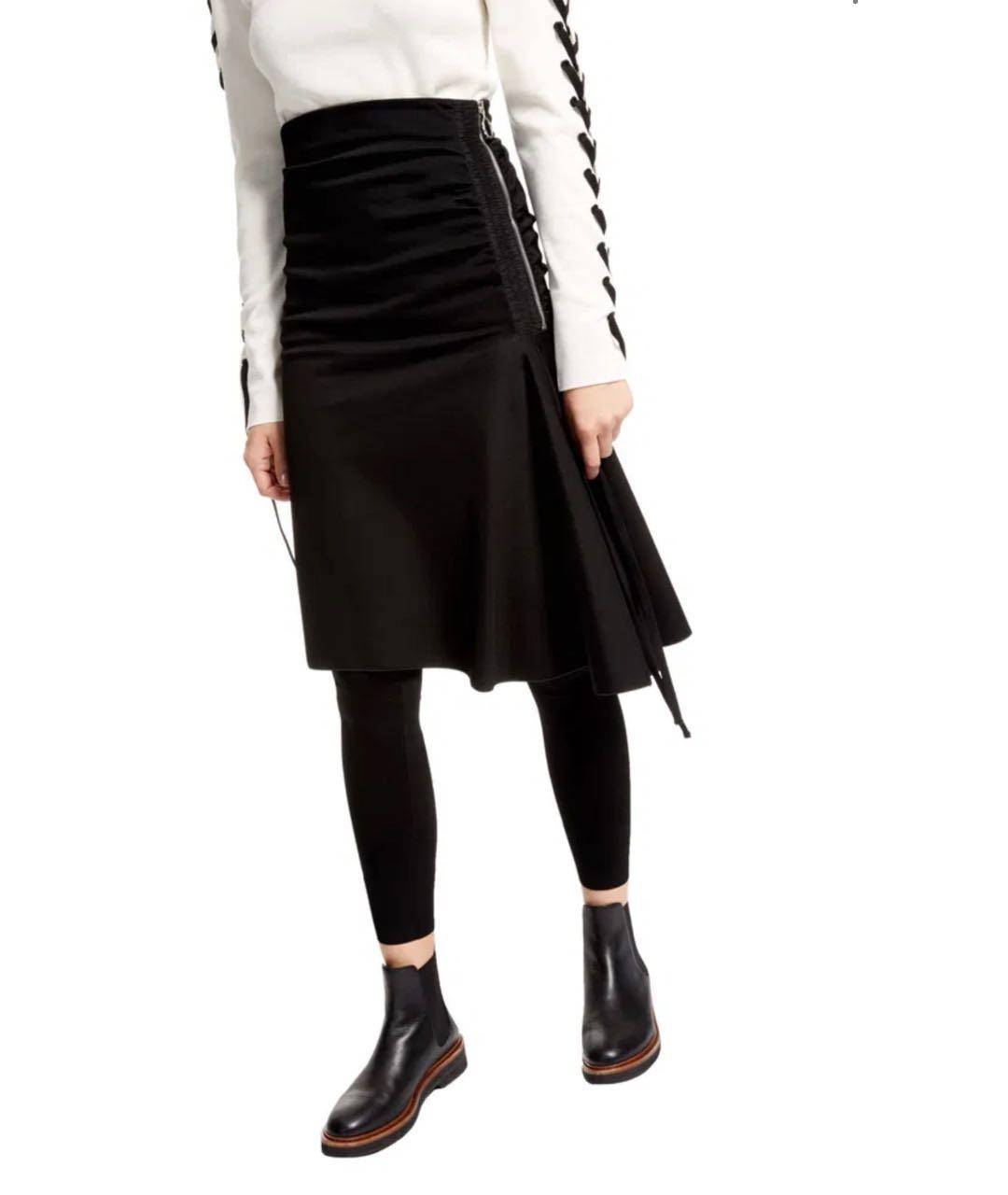 SPORTMAX Черная вискозная юбка миди, фото 5