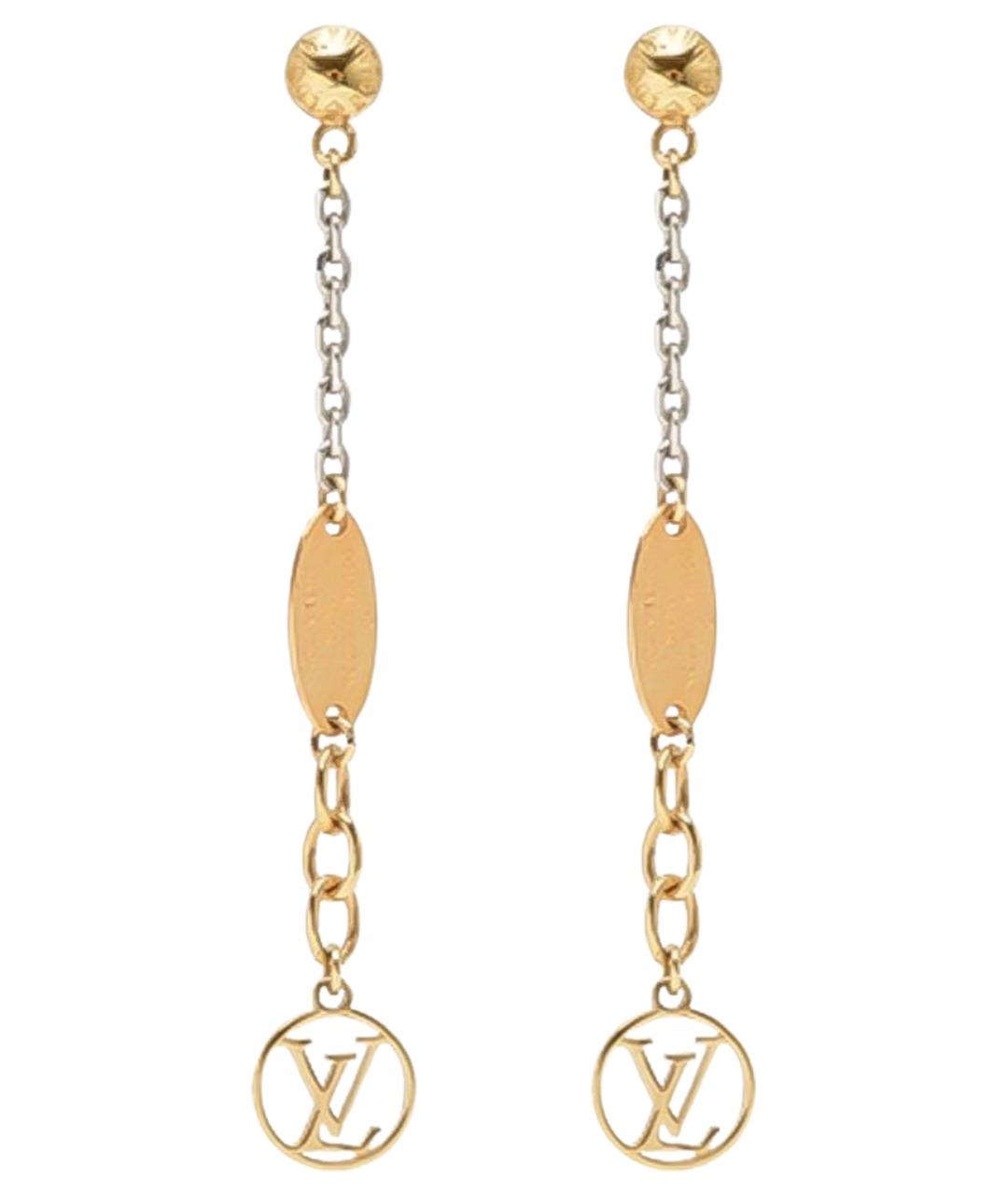 LOUIS VUITTON Золотые металлические серьги, фото 1
