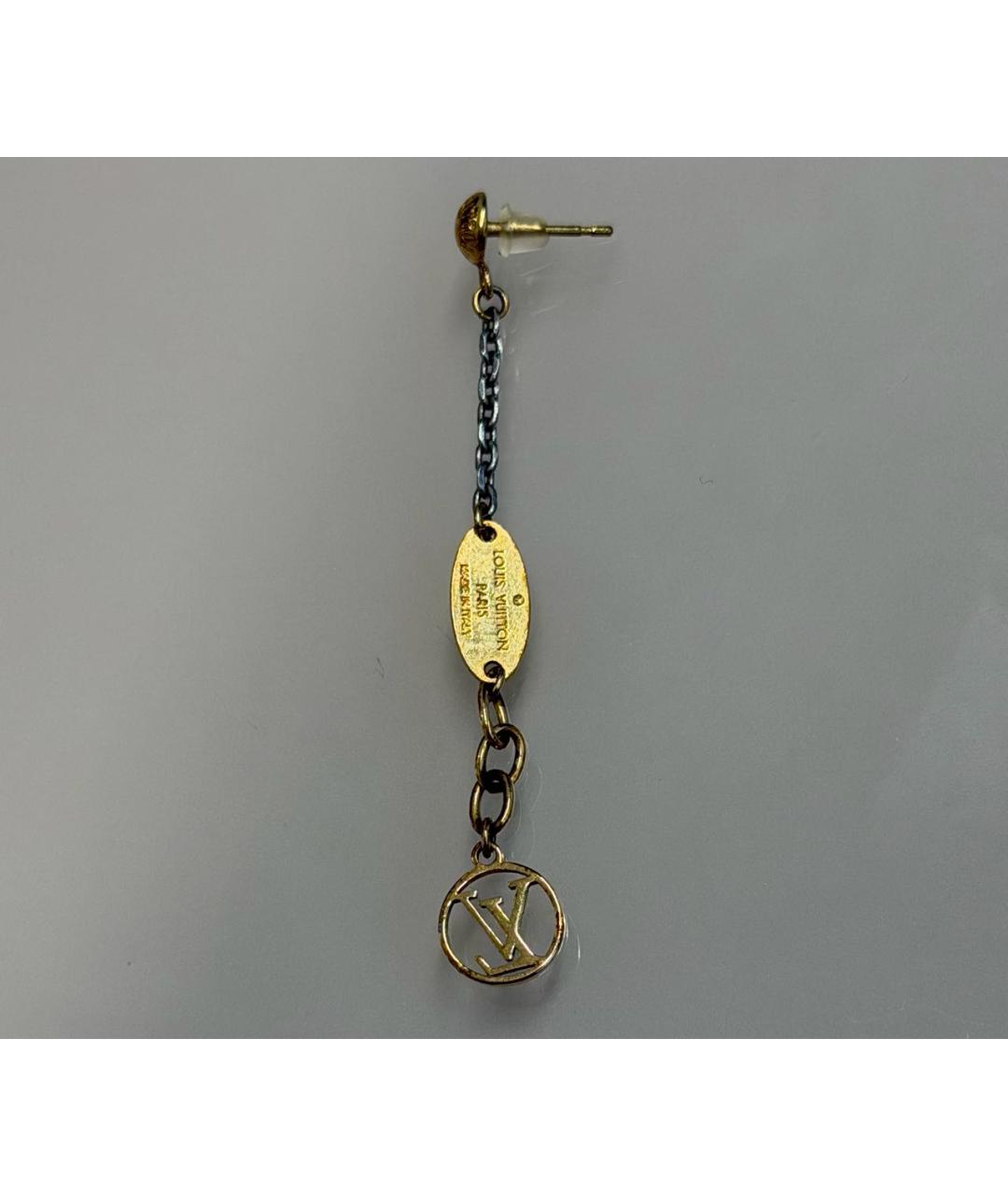 LOUIS VUITTON Золотые металлические серьги, фото 3
