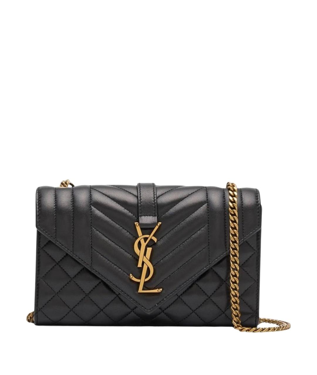 SAINT LAURENT Черная кожаная сумка через плечо, фото 1
