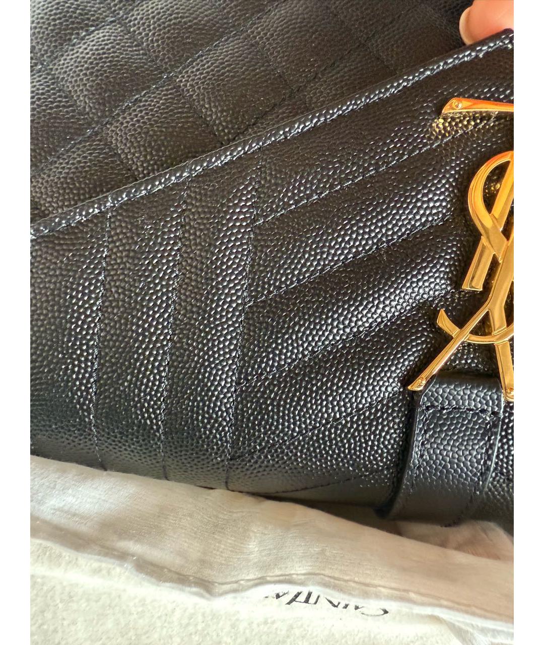 SAINT LAURENT Черная кожаная сумка через плечо, фото 7