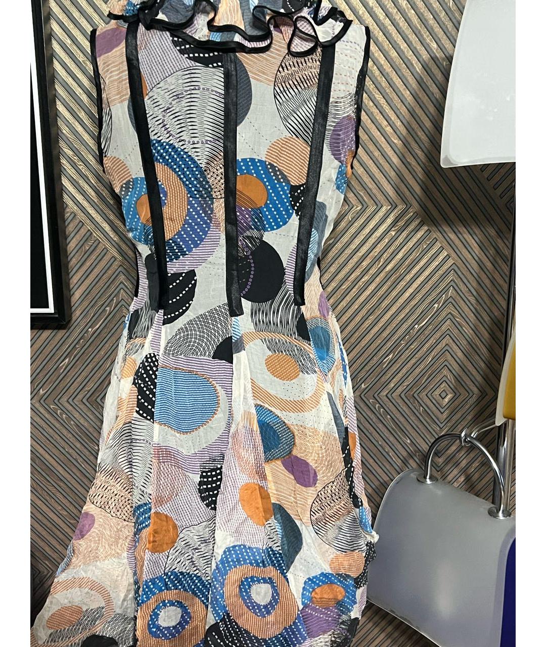 MIU MIU Мульти шелковое повседневное платье, фото 2