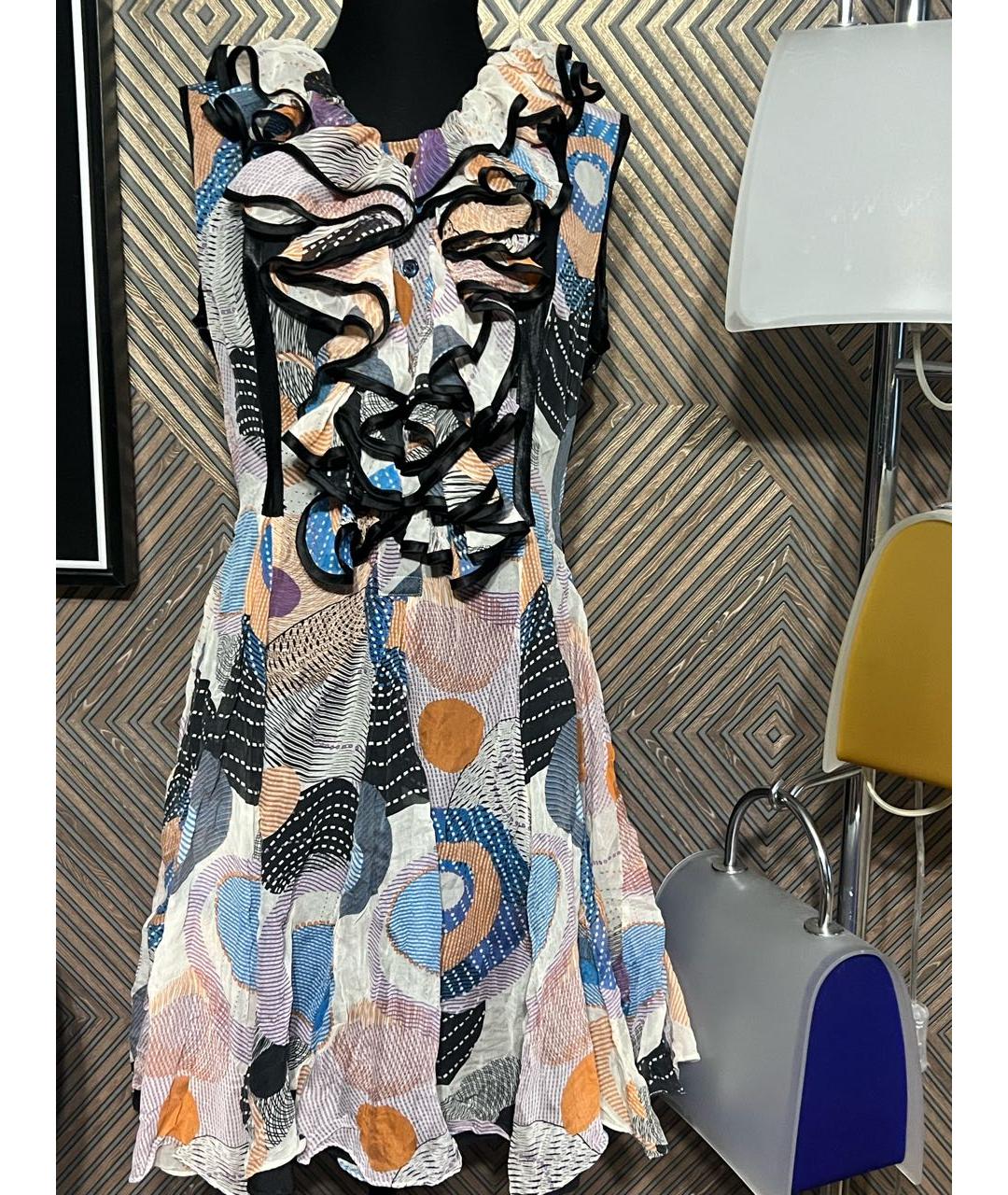 MIU MIU Мульти шелковое повседневное платье, фото 5