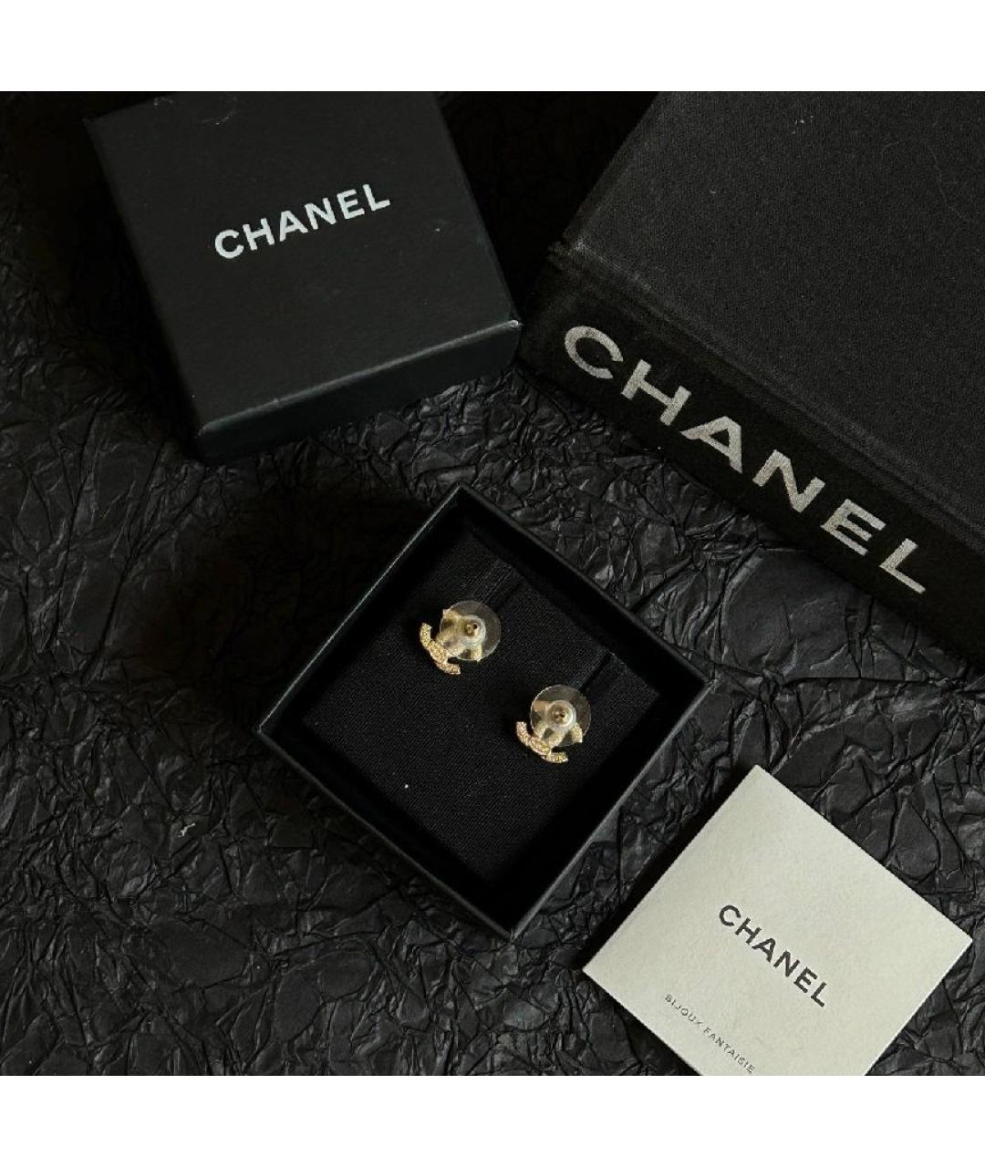 CHANEL Золотые металлические серьги, фото 5