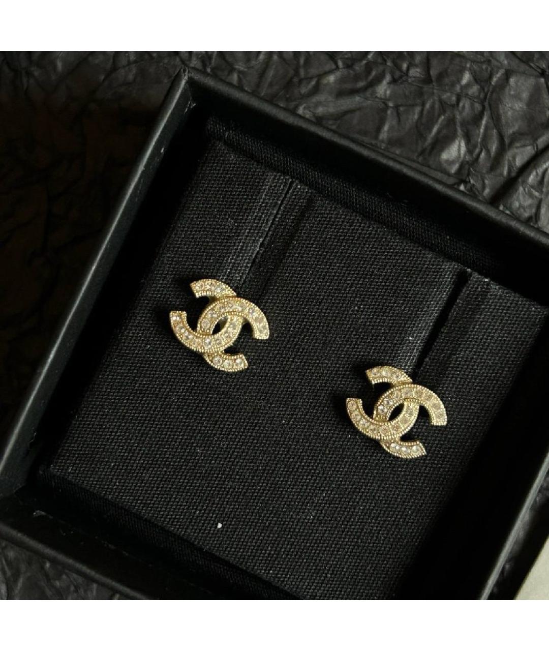 CHANEL Золотые металлические серьги, фото 6
