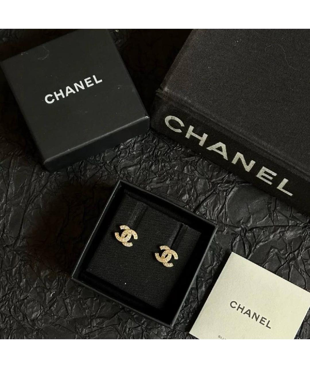 CHANEL Золотые металлические серьги, фото 2