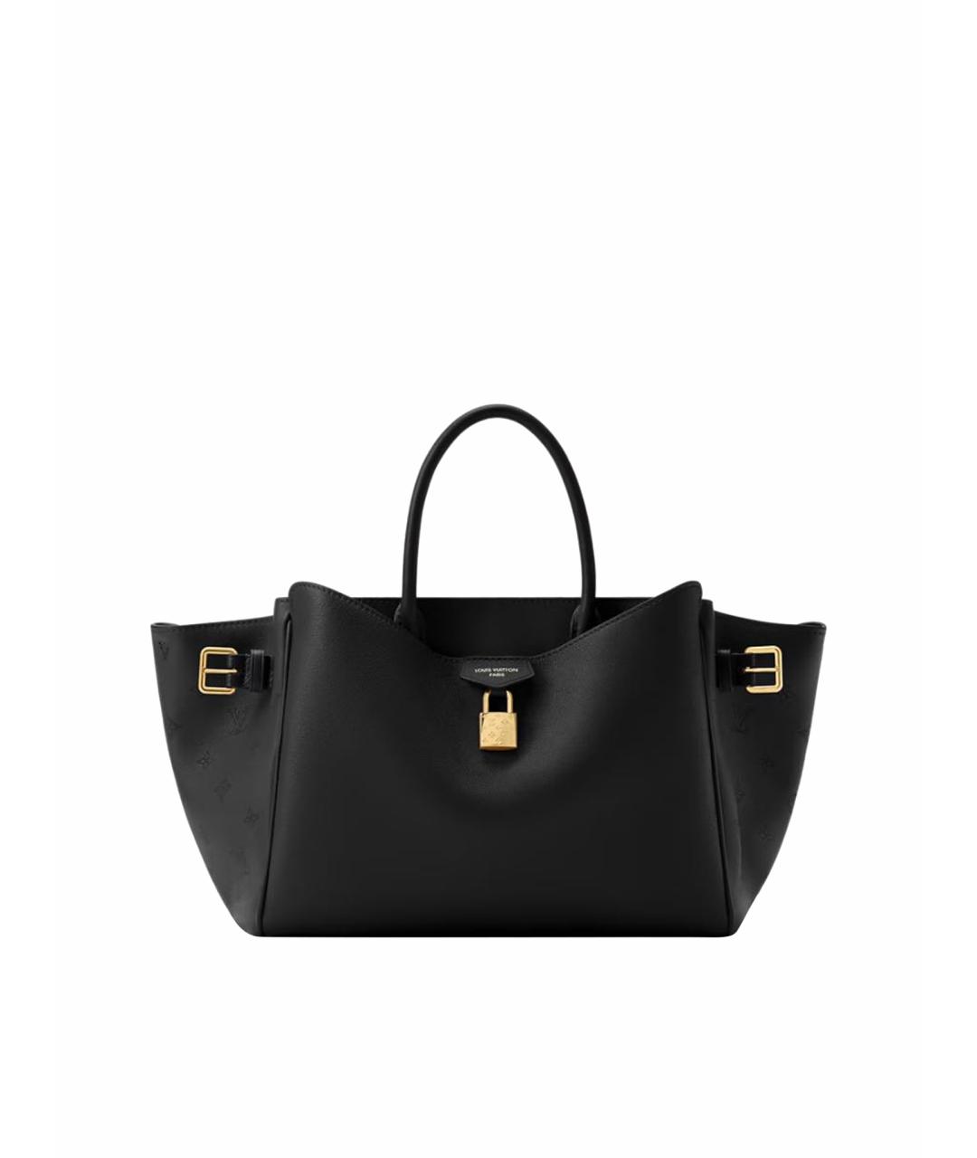 LOUIS VUITTON Черная кожаная сумка тоут, фото 1