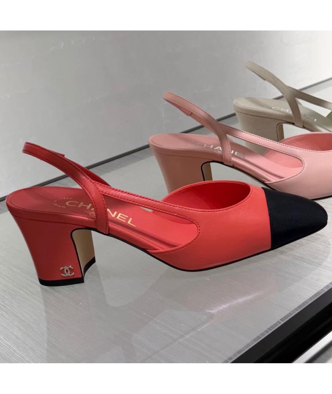 CHANEL Коралловые кожаные туфли, фото 3
