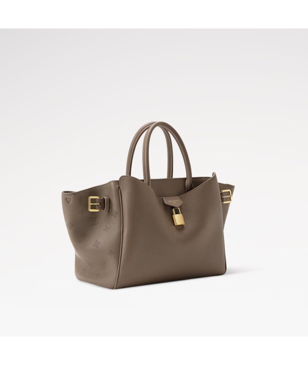 LOUIS VUITTON Бежевая кожаная сумка тоут, фото 2