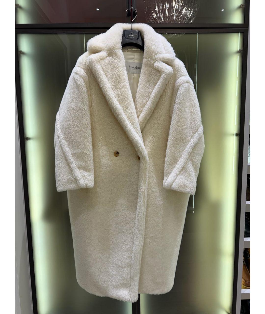 MAX MARA Белая шерстяная шуба, фото 5