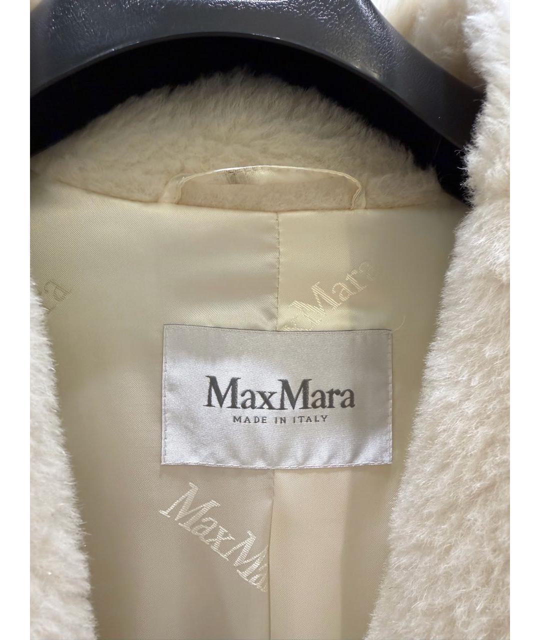 MAX MARA Белая шерстяная шуба, фото 3
