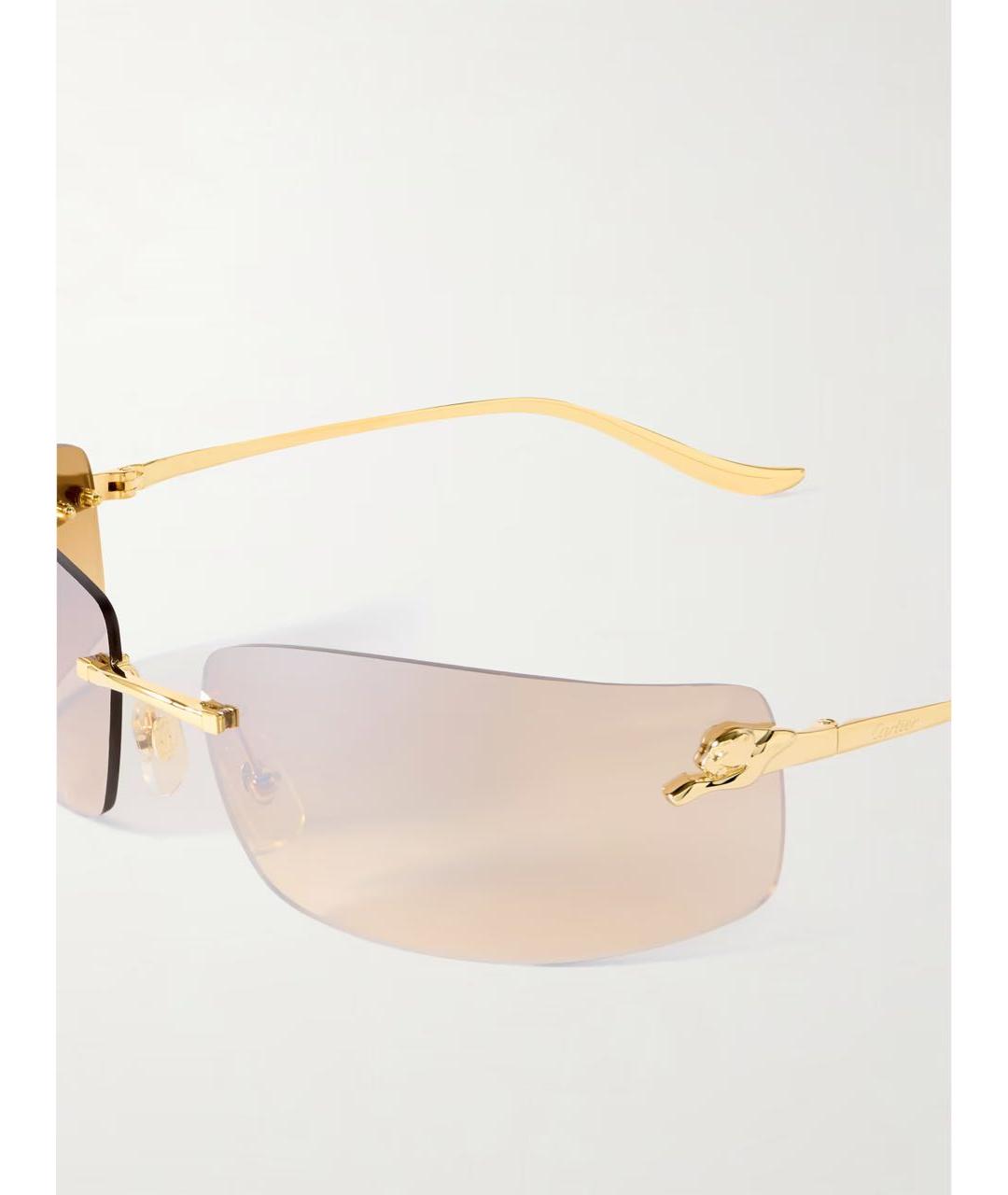 CARTIER Золотые металлические солнцезащитные очки, фото 4