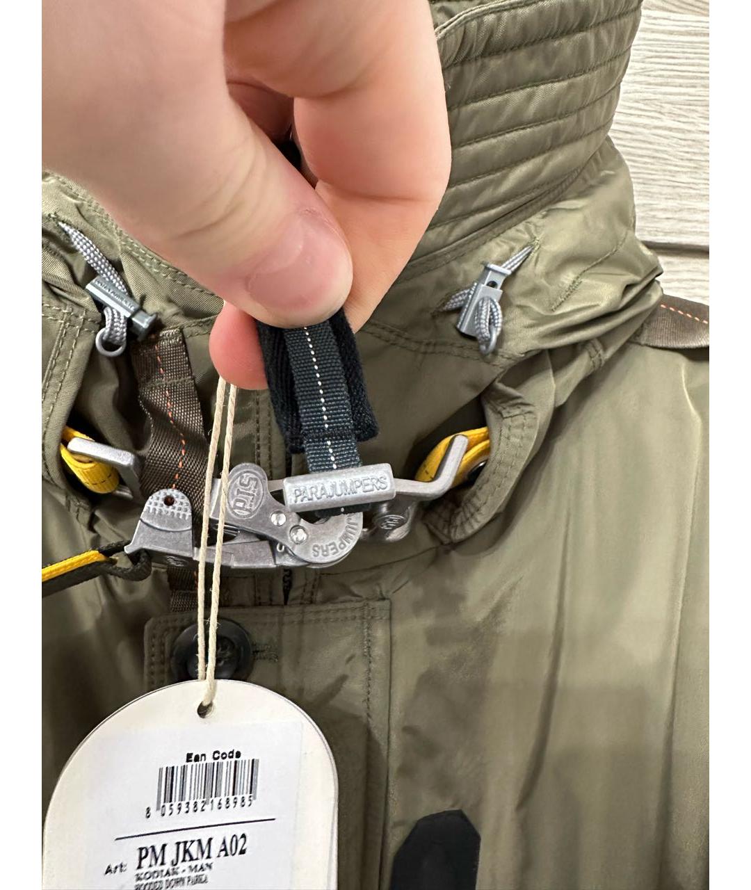 PARAJUMPERS Хаки полиамидовый пуховик, фото 3