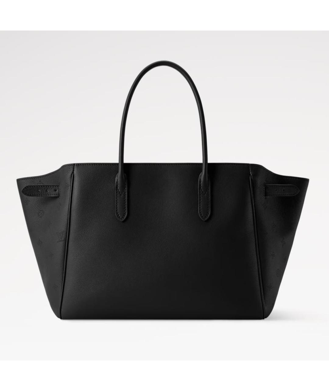 LOUIS VUITTON Черная кожаная сумка тоут, фото 4