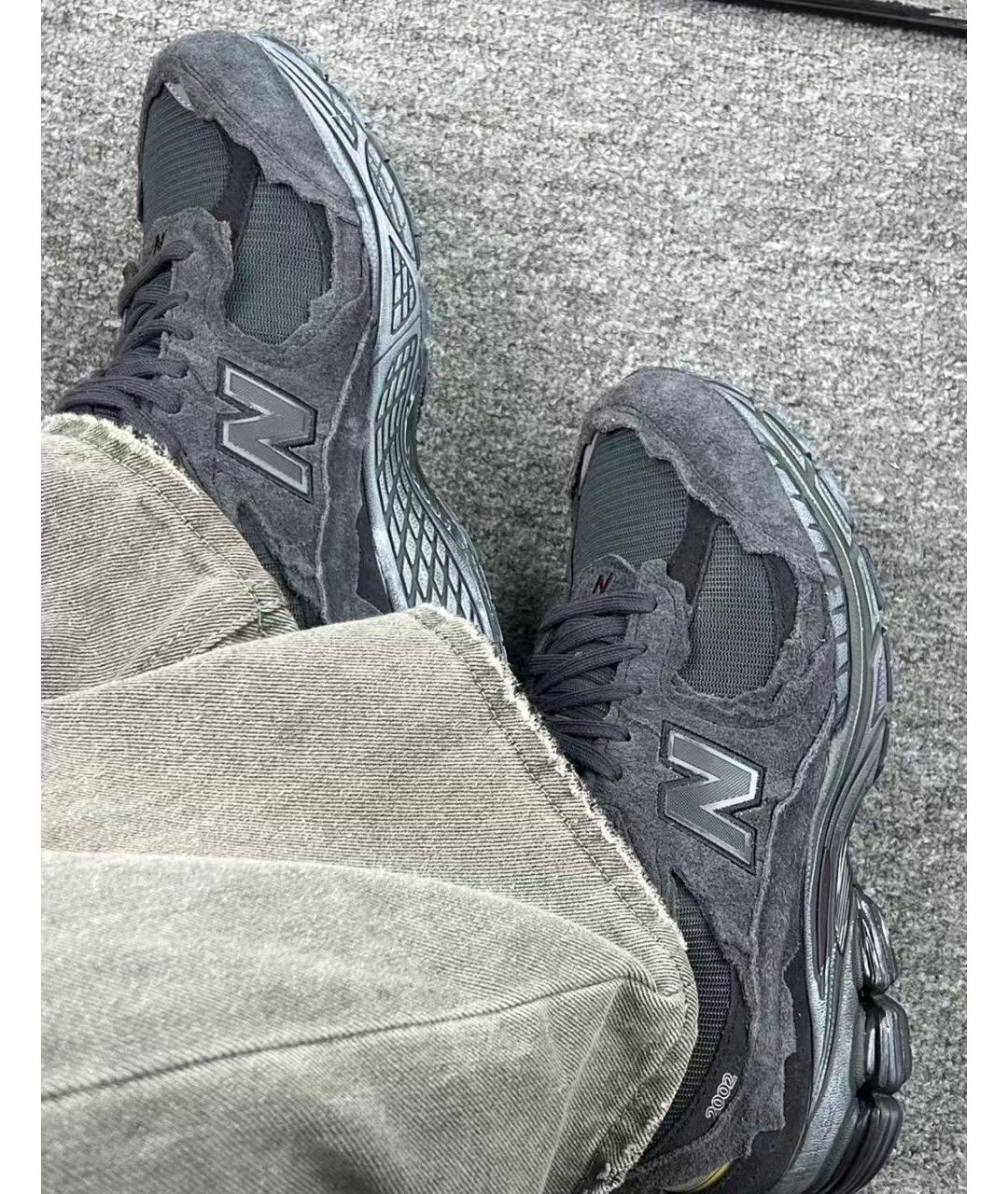 NEW BALANCE Антрацитовые замшевые низкие кроссовки / кеды, фото 8